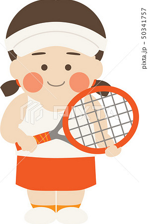 女性キャラクターテニスのイラスト素材