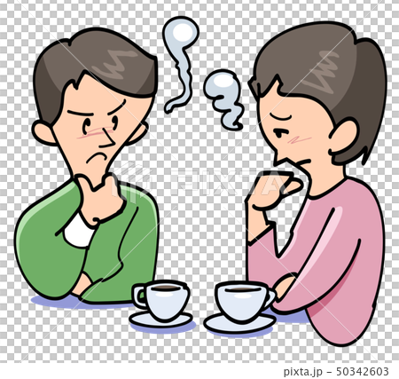 悩む2人のイラスト素材