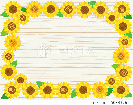向日葵のフレームとボードを組み合わせたイラスト 50343265