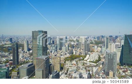 東京風景　2019　六本木から望む皇居方面 50343589