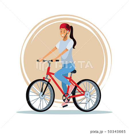 Young woman with bike Young woman with bike 50343665