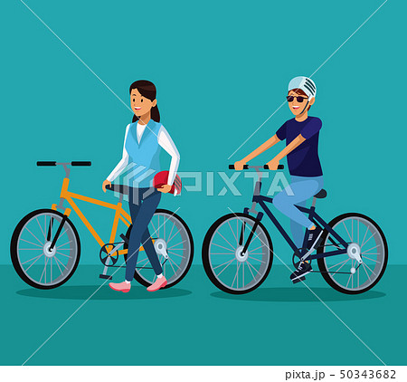 People riding bikes People riding bikes 50343682