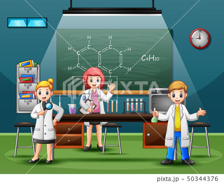 Scientist male and female making research 50344376