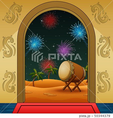 Takbir night celebration with a fireworks Takbir night celebration with a fireworks 50344379