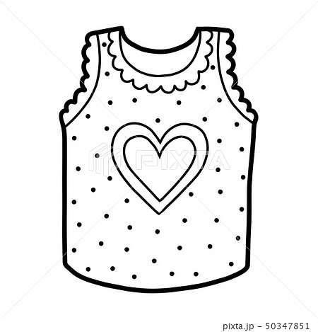 Coloring Book Vest With A Heartのイラスト素材