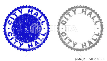 Grunge CITY HALL Scratched Stamp Seals Grunge CITY HALL Scratched Stamp Seals 50348352