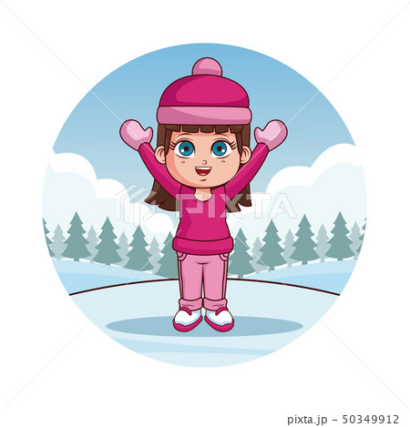 Cute girl in winter clothes 50349912