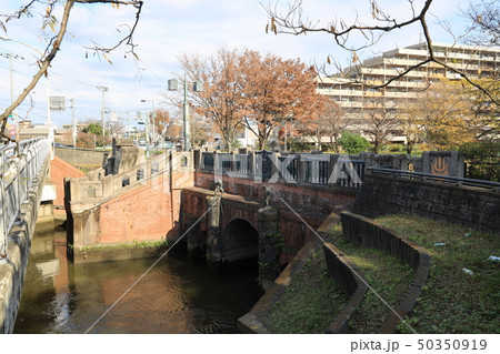 東京都葛飾区西水元の閘門橋 東京都葛飾区西水元の閘門橋 50350919