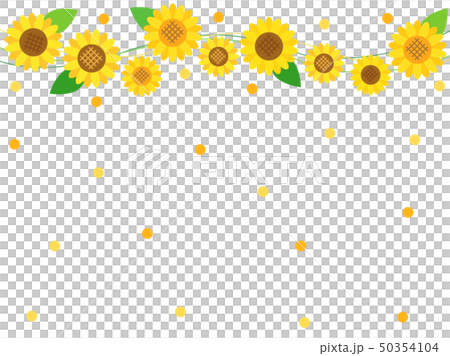向日葵のラインと水玉を組み合わせた可愛い夏のカード 50354104