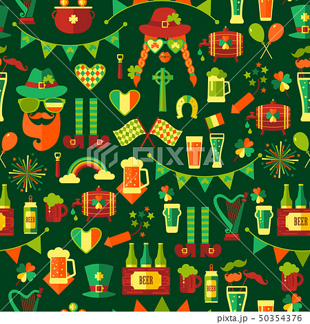 Seamless pattern for Saint Patricks day on green 50354376
