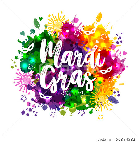 Illustration of Carnival Mardi Gras on multicolors 50354532