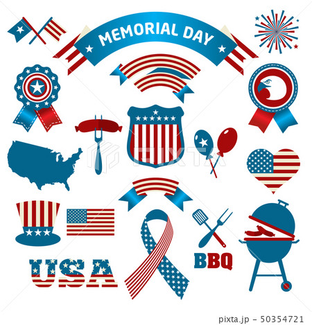 Fourth of July Party and memorial day icons. 50354721