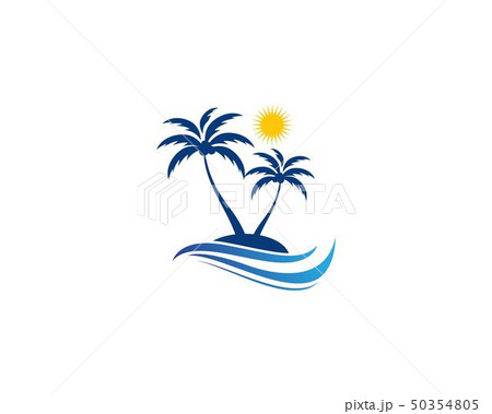 Palm tree summer logo template 50354805
