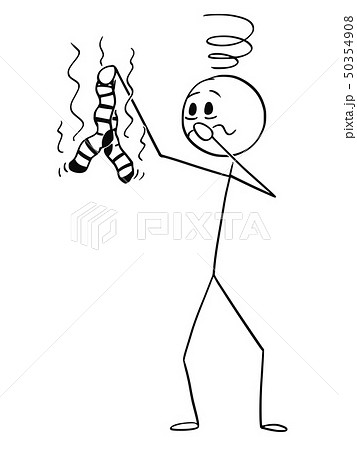 Cartoon Of Man Holding Stinking Or Stinky Dirty のイラスト素材