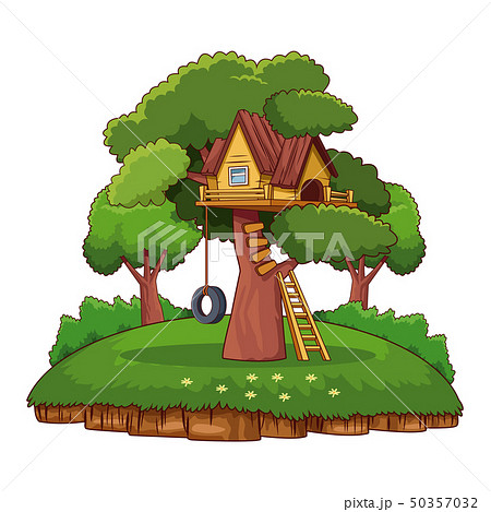 Tree House In Parkのイラスト素材