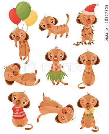 Set of images of humanized gophers. Vector illustration on white background. 50357355