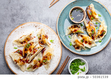 Two plates with asian dumplings 50361539
