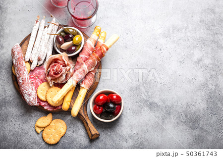 Selection of meat and appetizers 50361743