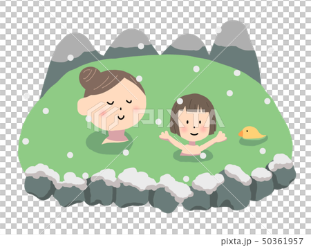 Women and children relaxing in the mountains and Yukimi hot springs Women and children relaxing in the mountains and Yukimi hot springs 50361957