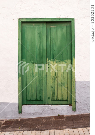 Typical green color of the door, Tenerife, Spain 50362331