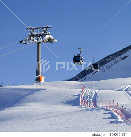 Gondola lift on ski resort at sun day 50362434