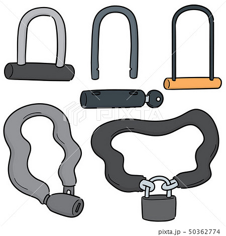 vector set of bicycle lock 50362774