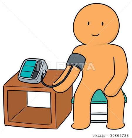vector of man using blood pressure monitor 50362788