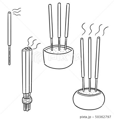 vector set of incense stick 50362797