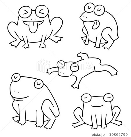 Vector Set Of Frogのイラスト素材