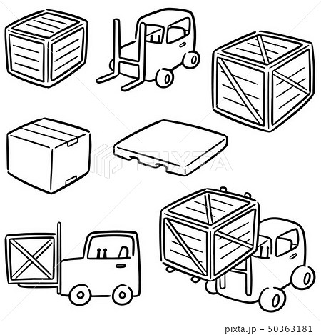 vector set of forklift truck vector set of forklift truck 50363181