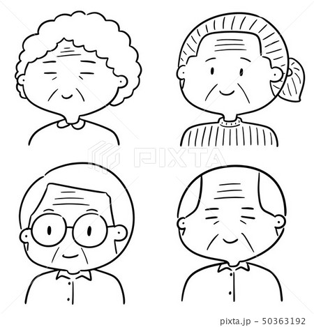 vector set of elder people vector set of elder people 50363192
