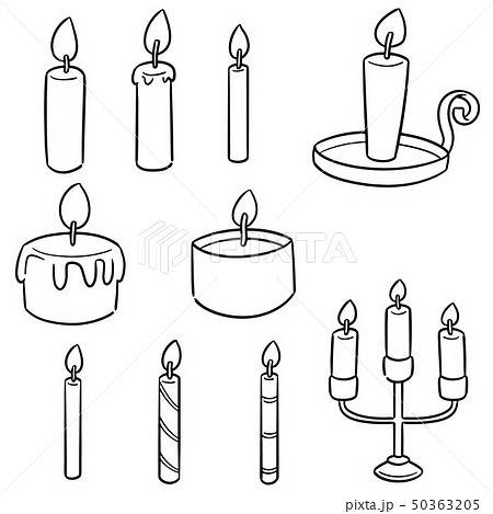 Vector Set Of Candleのイラスト素材