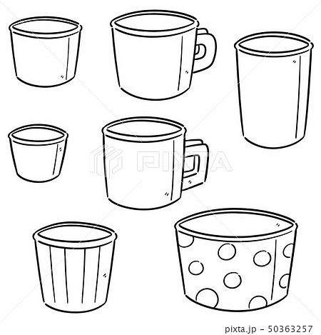 Vector Set Of Paper Cupのイラスト素材