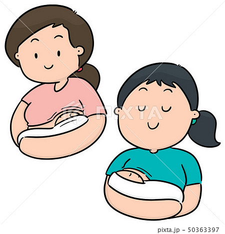 vector set of breast feeding mother and baby vector set of breast feeding mother and baby 50363397