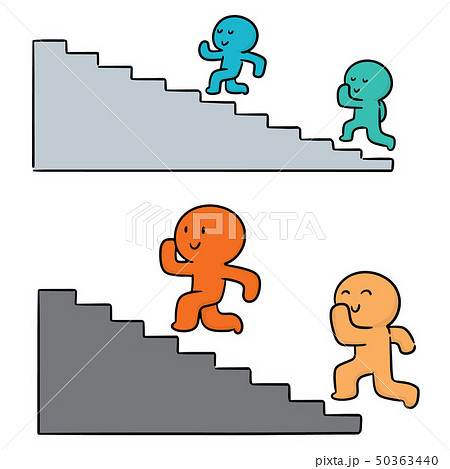 vector set of people walk upstair 50363440