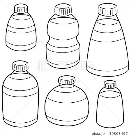 vector set of water bottle 50363497