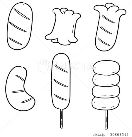 Vector Set Of Sausagesのイラスト素材