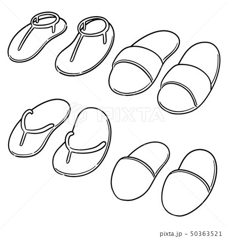 vector set of slippers 50363521