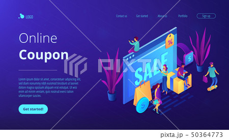 Online sales pro concept Isometric 3D landing 50364773