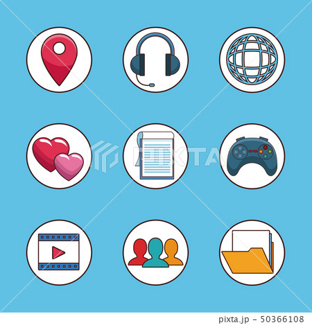 Set of social network symbols 50366108
