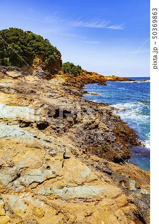 伊豆半島ジオパーク、タカンバ海岸の太古の海底火山噴火の痕跡、静岡県下田市須崎にて 50369863