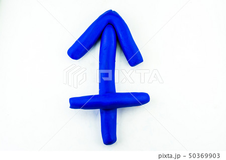 Sagittarius Zodiac,clay on white background 50369903