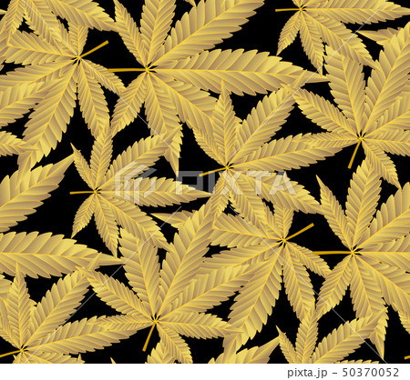 Marijauna or Cannabis leaf gold, Leaves seamless. Marijauna or Cannabis leaf gold, Leaves seamless. 50370052