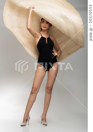 Woman Swim wear big hat fashion Woman Swim wear big hat fashion 50370553