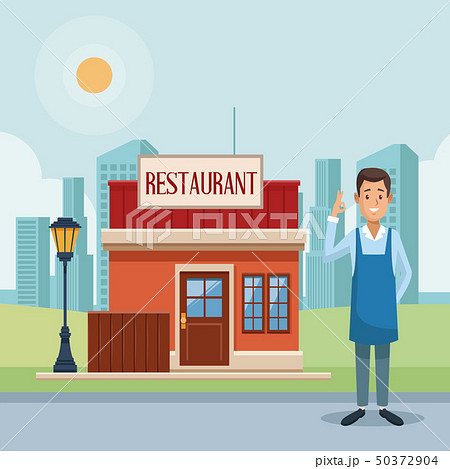 Restaurant shop and businessman Restaurant shop and businessman 50372904