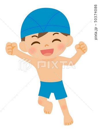 水泳 男の子 水泳帽のイラスト素材 水泳 男の子 水泳帽のイラスト素材