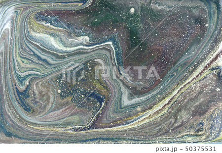 Pale gold marbling pattern. Golden marble liquid texture. 50375531