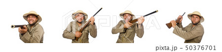 Safari hunter isolated on white Safari hunter isolated on white 50376701