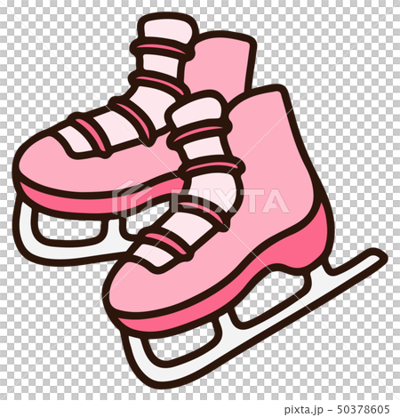 帶主線的粉色溜冰鞋手繪插圖 50378605
