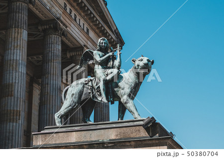 Bronze lion and angel statue , Gendarmenmarkt Bronze lion and angel statue , Gendarmenmarkt 50380704